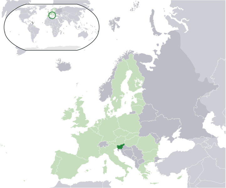 Szlovénia helye Európában